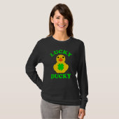 Cute Yellow Rubber Duck Four Leaf C Lucky Ducky T-shirt (Voorkant volledig)