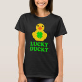 Cute Yellow Rubber Duck Four Leaf C St Patrick's D T-shirt (Voorkant)
