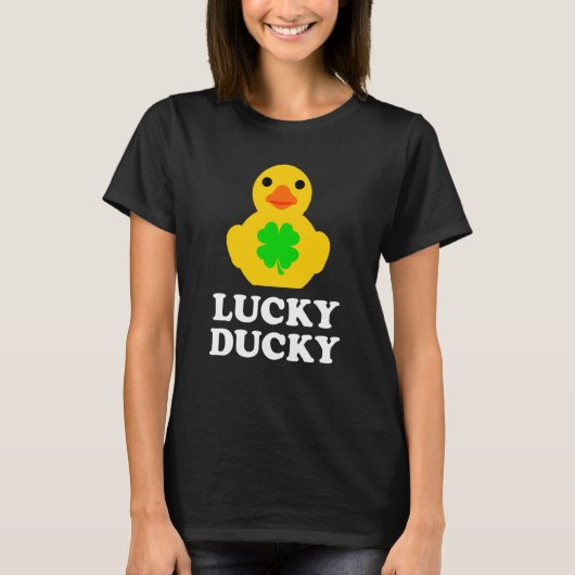 Cute Yellow Rubber Duck Four Leaf C St Patrick's D T-shirt (Voorkant)