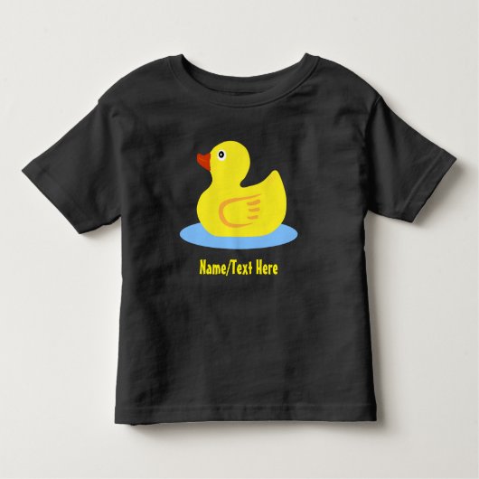 Cute Yellow Rubber Duck Name Customize Name Kinder Shirts (Voorkant)