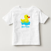 Cute Yellow Rubber Duck Splashing about Kinder Shirts (Voorkant)