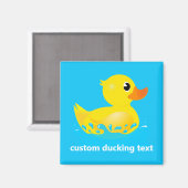Cute Yellow Rubber Duck w custom ducking text Magneet (Voorkant / Achterkant)