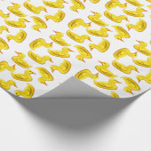 Cute Yellow Rubber Duck Wrapping Paper Cadeaupapier (Hoek)