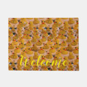 Cute Yellow Rubber Ducks Patroon Deurmat (Voorkant)
