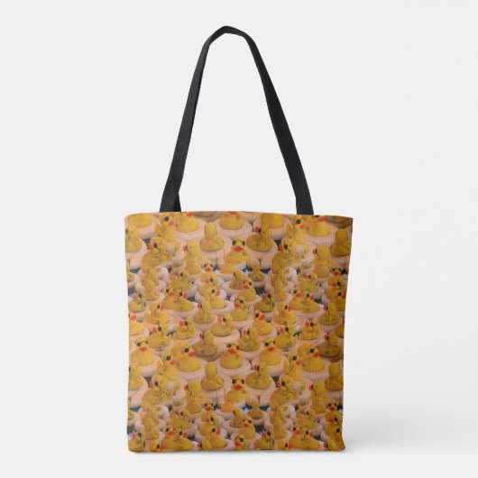 Cute Yellow Rubber Ducks Patroon Tote Bag (Achterkant)