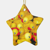 Cute yellow rubberkokers keramisch ornament (Links)