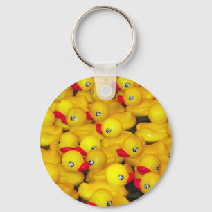 Cute yellow rubberkokers sleutelhanger
