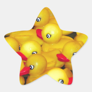 Cute yellow rubberkokers ster sticker
