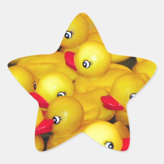 Cute yellow rubberkokers ster sticker (Voorkant)
