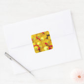 Cute yellow rubberkokers vierkante sticker (Envelop)