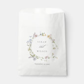 Cute Yellow Rustic Meadow Floral Wreath Wedding Bedankzakje (Voorkant)