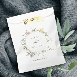 Cute Yellow Rustic Meadow Floral Wreath Wedding Bedankzakje