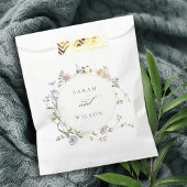 Cute Yellow Rustic Meadow Floral Wreath Wedding Bedankzakje