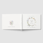 Cute Yellow Rustic Meadow Floral Wreath Wedding Gastenboek (Volledig)