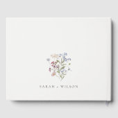 Cute Yellow Rustic Meadow Floral Wreath Wedding Gastenboek (Achterkant)