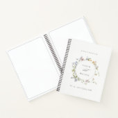 Cute Yellow Rustic Meadow Floral Wreath Wedding Notitieboek (Binnen)