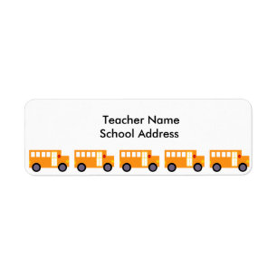 Cute Yellow School Bus voor de lerarenschool Etiket