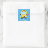 Cute Yellow schoolbus add name or message sticker (Tas)