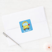 Cute Yellow schoolbus add name or message sticker (Envelop)