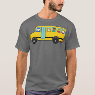 Cute Yellow Schoolbus met gelukkige kinderen T-shirt