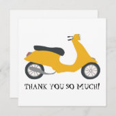 Cute Yellow Scooter Hartelijk dank dat u IT-Kaart (Voorkant / Achterkant)