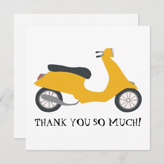 Cute Yellow Scooter Hartelijk dank dat u IT-Kaart (Voorkant / Achterkant)