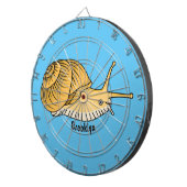 Cute yellow slak cartoon illustratie dartbord (Voorkant Rechts)