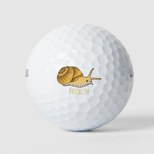 Cute yellow slak cartoon illustratie golfballen (Voorkant)