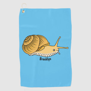 Cute yellow slak cartoon illustratie golfhanddoek
