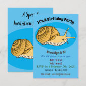 Cute yellow slak cartoon illustratie kaart (Voorkant / Achterkant)