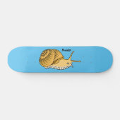Cute yellow slak cartoon illustratie persoonlijk skateboard (Horizontaal)