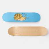 Cute yellow slak cartoon illustratie persoonlijk skateboard (Horizontaal)
