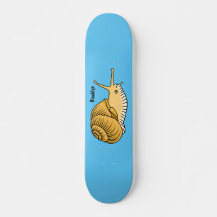 Cute yellow slak cartoon illustratie persoonlijk skateboard