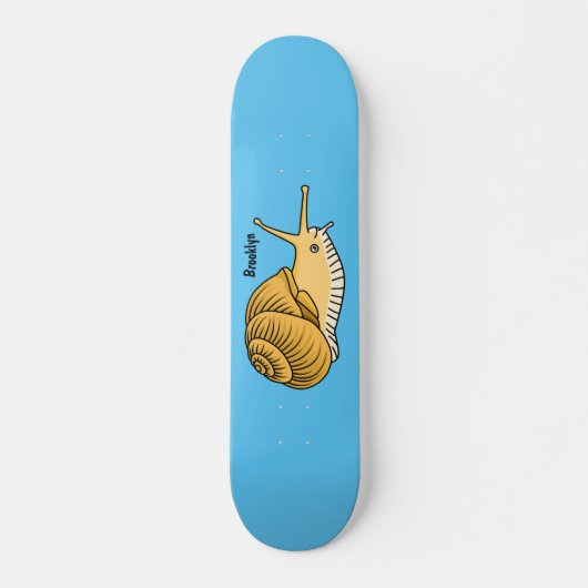 Cute yellow slak cartoon illustratie persoonlijk skateboard (Voorkant)