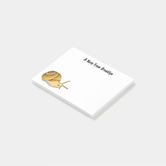 Cute yellow slak cartoon illustratie post-it® notes (Schuin)