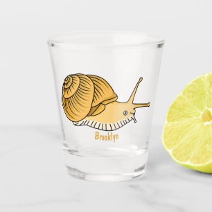 Cute yellow slak cartoon illustratie shot glas