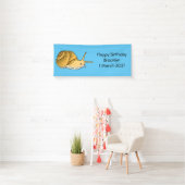 Cute yellow slak cartoon illustratie spandoek (Insitu)