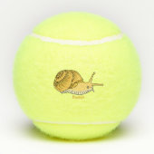 Cute yellow slak cartoon illustratie tennisballen (Achterkant)