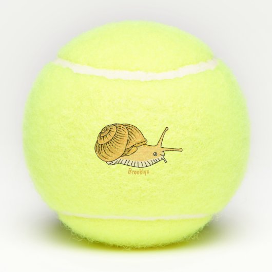 Cute yellow slak cartoon illustratie tennisballen (Achterkant)