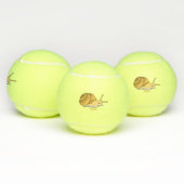 Cute yellow slak cartoon illustratie tennisballen (Multi)