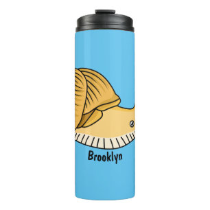 Cute yellow slak cartoon illustratie thermosbeker
