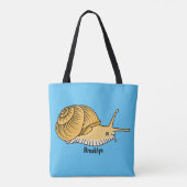 Cute yellow slak cartoon illustratie tote bag (Achterkant)