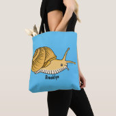 Cute yellow slak cartoon illustratie tote bag (Dichtbij)