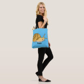 Cute yellow slak cartoon illustratie tote bag (Op model)