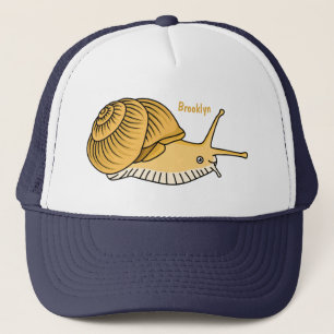 Cute yellow slak cartoon illustratie trucker pet