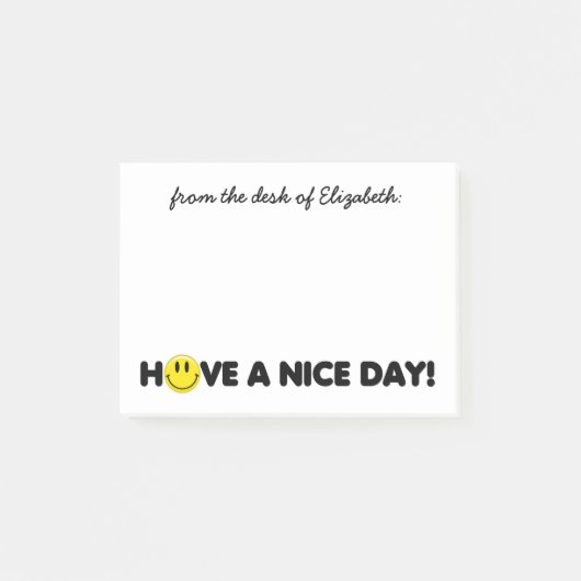 Cute Yellow Smile Face Gepersonaliseerd Post-it® Notes (Voorkant)