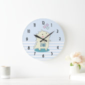Cute Yellow Smiling Dinosaur Illustratie Grote Klok (Huis)