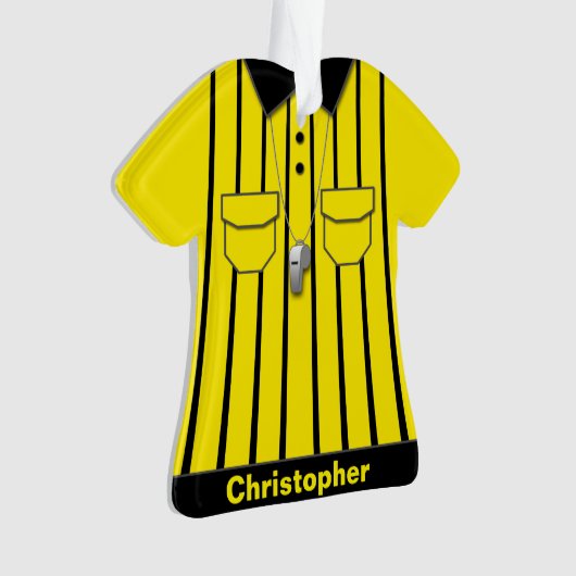 Cute Yellow Soccer Reference Uniform Ornament (voorkant)