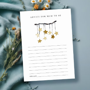 Cute Yellow Star Mobile Advice voor maximaal Baby  Informatiekaartje