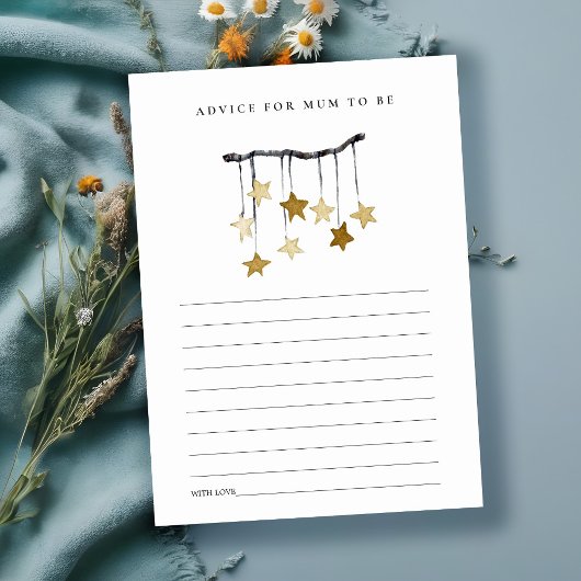 Cute Yellow Star Mobile Advice voor maximaal Baby  Informatiekaartje